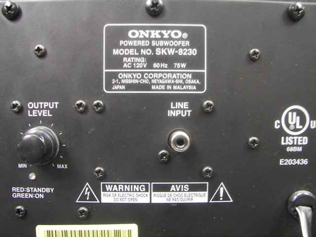 Powered Subwoofer Onkyo Skw 593 Subwoofer Onkyo Skw 593 Subwoofer